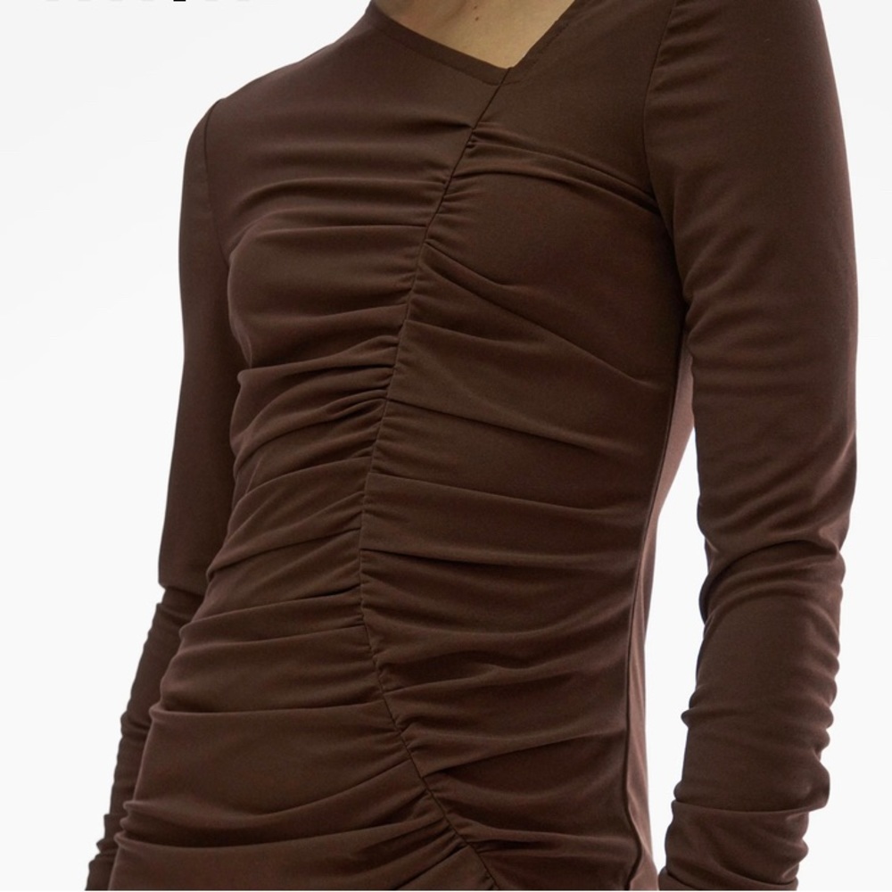 HELMUT LANG ASYMMETRIC LONG SLEEVE DRESS - Picture 3 of 5
